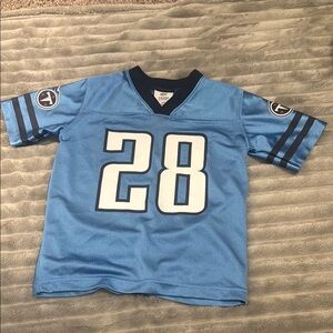 NFL Blue Jersey with Number 28 and V-Neck